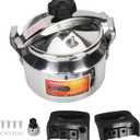 Horoper Home Pressure Cooker, Aluminum Alloy, 5L, Silver, Explosion Proof, Large Capacity, Double Bottom, Easy to Open, Universal Stove Compatible (5.3 Quarts)