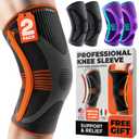 DR. BRACE ELITE Knee Brace with Size Stabilizer (2 Pack) Knee Brace for Women & Men, Workout, Sports, Daily Knee Compression Sleeve for Maximum Knee Pain Support & Fast Recovery (Mars, Large)