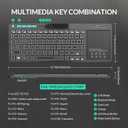 (Dual Mode) Rii RT518S Wireless and Bluetooth 2-LED Color Backlit Multimedia Keyboard with Multi-Touch Big Size Trackpad,Rechargable Keyboard for Android TV Box,PC,Tablets,Smart TV, HTPC, IPTV,Windows