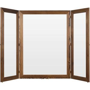 Excello Global Products 40" x 60" Wooden Wall Mounted Folding Whiteboard, Magnetic, Double-Sided, Brown