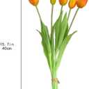 10 PCS Artificial Tulip Flowers Real Touch Tulips Faux Tulips Fake Tulips Bouquet Table Arrangements Gift for Home Office Party Wedding Birthday Garden Store Decoration (Orang)
