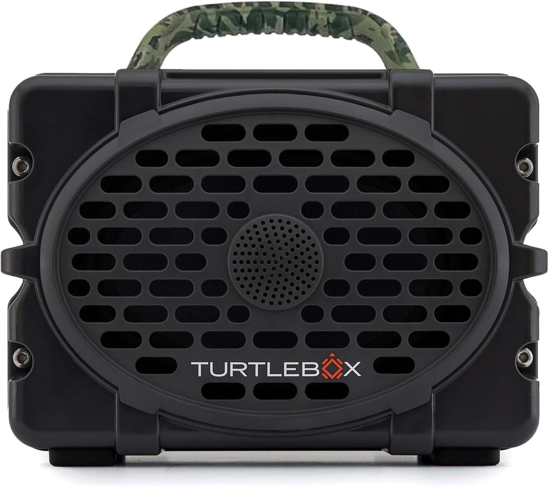 Turtlebox Original Gen 3: Portable Outdoor Bluetooth Speaker  Ultra-Loud (120dB), Waterproof (IP67), Rugged, Impact-Resistant, 3-Day Battery | Party Mode: Unlimited Pairing Stereo, Gray/Camo