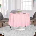 sancua Round Tablecloth - 90 Inch - Water Resistant Spill Proof Washable Polyester Table Cloth Decorative Fabric Table Cover for Dining Tables, Buffet Parties and Camping, Pink