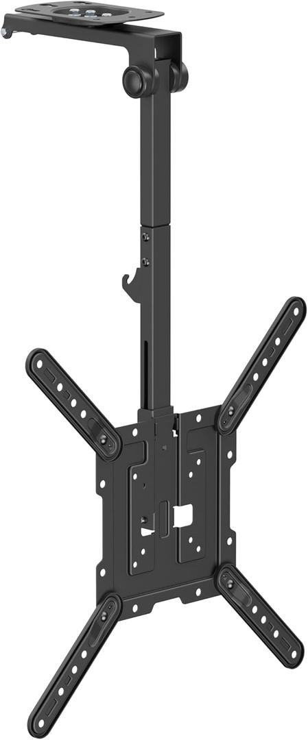 Mount Plus CM344 Flip Down TV and Monitor Roof Ceiling Swivel Mount | Fits Flat TV 23 to 55 Inches | VESA Compatible 200x200, 400x400 | Height Adjustable | Pitched Roof