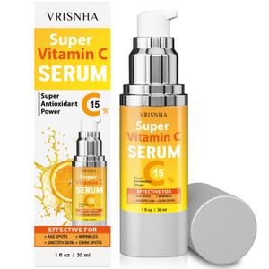 Super Vitamin C Serum for Women: Hydrating Anti-Aging with Vitamin C, Hyaluronic Acid, Vitamin E - Facial Skin Care Over 50 60 70, Firming, Lifting, Smoothing, Targets Dark Spots, Wrinkles, 1 fl oz