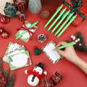 Eaasty 108 Pcs Christmas Sticky Notes Christmas Party Favors Stationery Gift Set Cute Cartoon Xmas Sticky Notes with Pens Ribbon for Home Office Classroom Party Supplies (Green, Red)