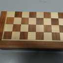 10" Wooden Folding Chess Boards, Handcrafted Portable Travel Chess Game with Pieces Storage Slots & 2 Extra Queens (10 X 10 Inches)