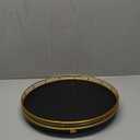 13" Oak Wood Bathroom Tray for Counter, Vanity Tray for Perfume Lotion Candle Makeup Jewelry Sink Soap Holder Turntable Dresser Organizer Countertop Coffee Table Decor Organization and Storage Gold