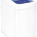 simplehuman 20 Liter / 5.3 Gallon Dual Compartment Slim Open Top Recycling Trash Can, Commercial Grade Heavy Gauge White Stainless Steel