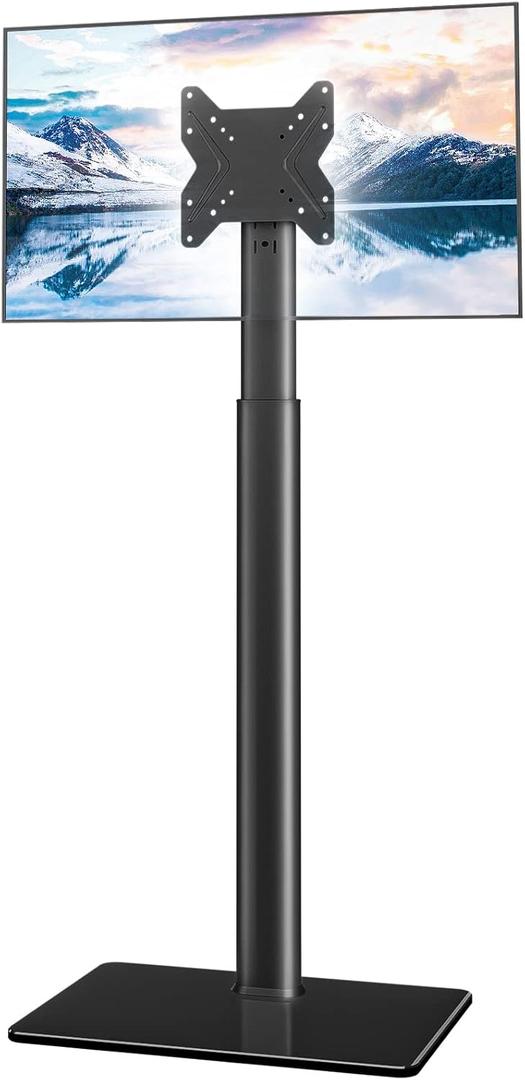 Universal TV Stand Monitor with Mount 100 Degree Swivel Height Adjustable and Tilt Function for 19 to 43 inch LCD, LED OLED TVs,Space Saving Standing Bedroom Living Room Corner,Black