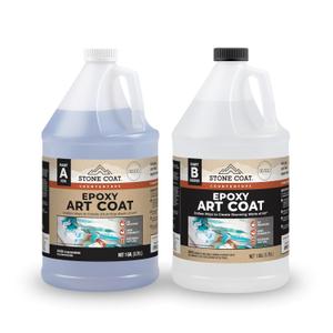 Stone Coat Countertops Art Coat (2 Gal Epoxy Resin) Formulated with Zero VOCs, Extended Working Time, UV Resistance for Alcohol Ink, Acrylic, Metallics, Food Safe Epoxy Perfect for DIY and Art Markers