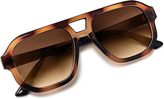 livho Trendy Polarized Square Aviator Sunglasses Women Men Square Eyewear Frame, Retro Sun Glasses for Women Men 2025 Shades