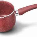 Mini Butter Warmer Pan, Non-Stick Aluminum Alloy Small Saucepan with Heat Resistant Handle for Melting Butter Milk Chocolate and Coffee (Red)