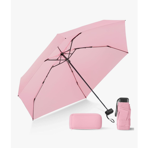 LEAGERA Compact Travel Umbrella with Case - Mini Umbrella for Purse, Small Lightweight &Tiny Design Perfect for Parasol Outdoor Sun&Rain Umbrellas