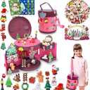 2025 Kids Box  DIY Christmas Organizer Bucket with Stickers & Mini Toys, Fidget Toy Pack, Multi-Item Fidget Toys, Creative Holiday Craft Kit for Girls Boys, Santa & Snowman Storage Bucket for Kids