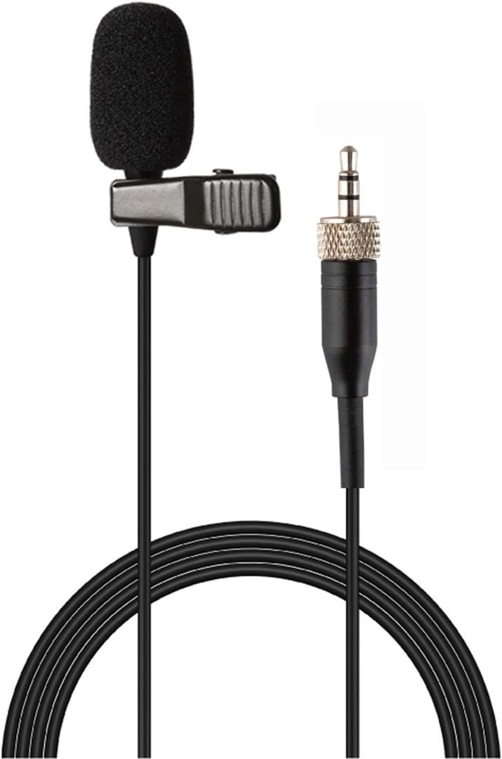 Lavalier Microphone Lapel Microphone Compatible with Sennheiser Wireless Transmitter - Unidirectional Condenser Mic  3.5mm Screw Lock Plug