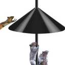 Squirrel Baffle for Bird Feeder Pole - 19" Diameter Pole Mount Guard, Outdoor Bird House Protector, Squirrel & Raccoon Proof, Fits Shepherds Hooks - Black, 1 Pack