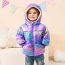 UNICOMIDEA Baby Girl Winter Coat Laser Toddler Jackets Warm Down Outerwear with Hooded for 12M-5T