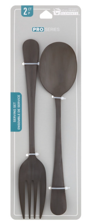 PRO SERIES MATTE BLACK SERVING SET 2CT