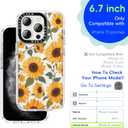 for iPhone 15 Pro Max Case, [Blooming Sunflowers] Cool Aesthetic Pattern for Women, [11FT Military-Grade Drop Tested] Slim Crystal Clear Shockproof TPU Bumper Phone Cover, 6.7"