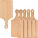 Sparkle Race 6pcs Wood Cutting Boards for Kitchen, 11" Bamboo Cutting Board for Fruit Vegetable, Wooden Chopping Board with Handle, Small Charcuterie Boards Serving Board Set for House Warming Gifts