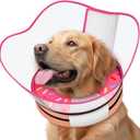 Supet Raised Sponge Dog Cone Collar Alternative After Surgery, Soft Dog Cone for Small Medium Large Dogs to Stop Licking, Pet Neck Donut Collar After Surgery (XL(Neck 14"-18.5"))