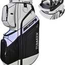 Golf Cart Bag, 14-Way Top Divider with Multiple Storage Pockets, Handles and Rain Cover, Lightweight & Durable Golf Bag for Men, Cart-Friendly Design