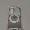 Meifgino Magnetic Case with Removable Phone Ring Stand for Samsung Galaxy S25 Plus, [Glitter Card & Wrist Strap] [MagSafe Compatible] [Built in Mirror] Phone Ring Stand + Phone Case Kit, Silver