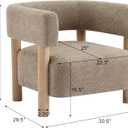 Christopher Knight Home Carly Low Profile Accent Chair, Round Backrest Side Chair, Living Room Armchair with Boucle Fabric Cushion,Comfy Reading Chair for Bedroom,Wooden Single Lounge Sofa,Light Camel, Medium