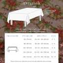 Romanstile Christmas Tablecloth Rectangle, Winter Christmas Red Flower Table Cloth, Washable Farmhouse Vintage Table Cover for Holiday Dinner Party, 60 x 84 Inch