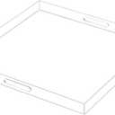 Oversize Extra Large King Size Bed Tray for Eating Big Clear Acrylic Serving Tray with Handles 24x24 Inch -Spill Proof- Decorative Countertop Organizer for Ottoman,Bed, Party, Butler Tray, Crystal Clear 