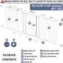 Extra Wide Baby Gates for Doorways 62.20"-71.65" Extra Wide Baby Gate Dog gate Pressure Mounted No Drilling with Walk-Through, Auto-Close & Dual-Direction Swing for Large Wide Opening White