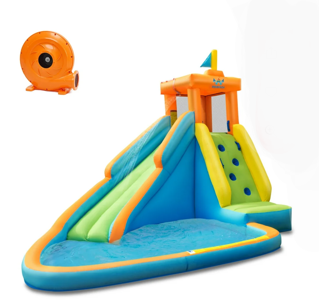 Kids Bounce House Castle Splash Water Pool with 740 W Blower