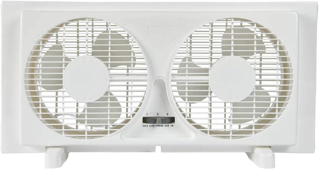 BEYOND BREEZE 9" Twin Window Fan 2-Speed Reversible Airflow Blades, Expandable, Manual Controls (Min. 22.4" Max. 34.3")