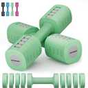 EAST MOUNT Adjustable Weight Dumbbells Set of 2, 8 in 1 Hand Weights for Women 2lb/3lb/4lb/5lb/6lb Dumbbell Weights Set 12 lbs/Pair Hand Weights for Home Office Gym Workout
