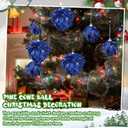 Syhood 12 Pcs Christmas Ball Ornaments Glitter Pinecone Balls Xmas Tree Decoration Hanging Pinecone Ornaments Rustic Pine Cones for Xmas Winter Party Holiday Wedding Home Decorations(Royal Blue)