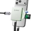 ORICO Magnetic M.2 2230/2242 NVMe SSD Enclosure for iPhone 4K ProRes Recording ith SD/TF 3.0 Card Reader PD100W Charging Port, Support for iPhone 15/16/17 Series Laptop Tablet- Diskless AP42F Green