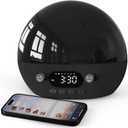 Dekala RestOnn Sunset Sound Machine Sunrise Alarm Clock White Noise Natural Sounds Amber Night Light, 7-day Programmable Dual Alarm Clock, Bluetooth Speaker, 3000mAh Battery Backup, App Control, Black (Standard)