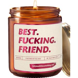 Best Friend Birthday Gifts for Women - Soy Wax Lavender Candle - Bestfriend Presents for Her - BFF Gifts for Women, Cool Bestie Gift Ideas for Him, Funny Birthday Candle, Mothers Day Gift for Friends