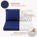 Outdoor Loveseat Cushions Waterproof, 46264 Inch, Fade Resistant Patio Loveseat Cushions for Outdoor Furniture, Outdoor Couch Cushions Set for Bench, Wicker Furniture, Swing, Navy Blue
