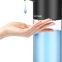 Automatic Soap Dispenser Touchless,Simple Physical Adjustment,Low Battery Consumption Hand Dish Soap Dispenser Kitchen Bathroom,Hands Free Auto (Transparent Matte Black)