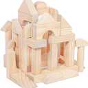 Migargle Large Wooden Building Blocks Set - Educational Preschool Learning Toys with Wooden Storage Box, Toddler Blocks Building and Stacking Toys for 3+ Year Old Boy and Girl Gifts