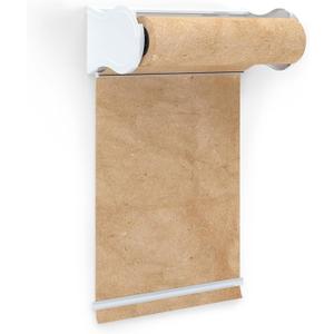 Deluxe Metal Wall Mounted 18" Craft Paper Roll Dispenser and Cutter, White