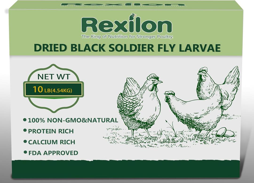 10lb Dried Black Soldier Fly Larvae Pure Natural, High Protein & Calcium Chicken Feed, Cost-Effective and Premium Quality