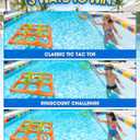 4.9FT Giant Inflatable Tic Tac Toe Pool Game – 2-in-1 Ring Toss Pool Toys for Adults Kids, Floating Summer Pool Party Games for Family, Beach, Backyard (2–10 Players), Extra Large