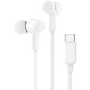 Belkin SoundForm Headphones - Wired In-Ear Earphones With Microphone - Wired Earbuds For iPad Mini, Galaxy & More With USB-C Connector (USB-C Headphones) (White)