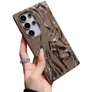 Caseative for Samsung Galaxy S24 Plus Case,Pleated Water Ripple Electroplated Wave Pattern Soft Phone Case (Gold,S24 Plus)