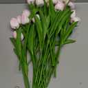 Kisflower 30Pcs Latex Tulips Real Touch Pink Artificial Flowers Fake Tulips Arrangement Bouquet for Home Office Wedding Decor (Pink)