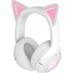 Razer Kraken Kitty V2 BT Wireless RGB Headset: Chroma RGB Kitty Ears & Earcups - Bluetooth 5.2-40 mm Drivers - Noise-Cancelling Mics - Lightweight - 40 Hr Battery w/Type C Charging - White