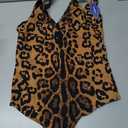 SAUNGKUAI Women's Bodysuit Plunge Deep V Neck Backless Sleeveless Going Out Tank Tops Thong Body Suits Leopard (Brown, M)